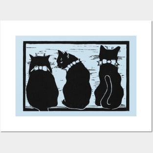 Three cats gossip Posters and Art